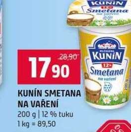 KUNIN SMETANA NA VAŘENÍ 200 g 12% tuku