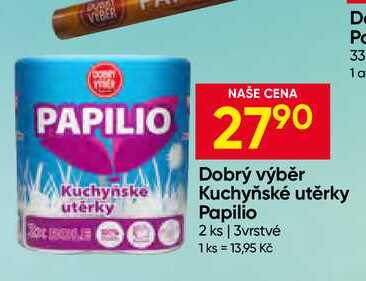 Dobrý výběr Kuchyňské utěrky Papilio 2 ks 3vrstvé