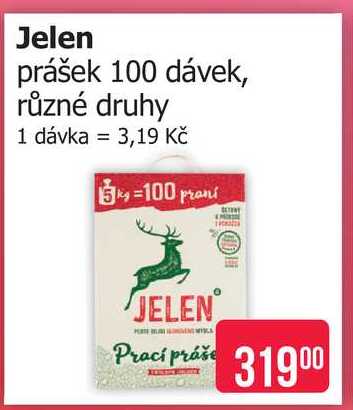 Jelen prášek 100 dávek, různé druhy 