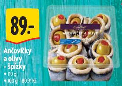 Ančovičky a olivy -špízky, 110 g 