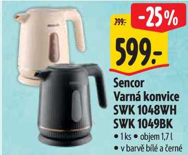 Sencor Varná konvice SWK 1048WH SWK 1049BK