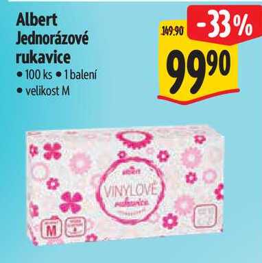 Albert Jednorázové rukavice, 100 ks