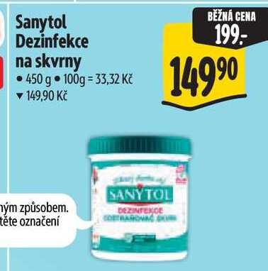 Sanytol Dezinfekce na skvrny, 450 g 