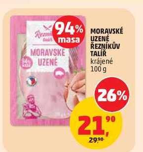 MORAVSKÉ UZENÉ ŘEZNÍKŮV TALÍŘ krájené, 100 g