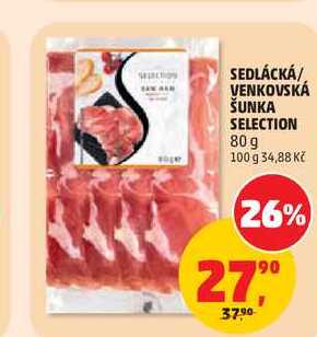 SEDLÁCKÁ/ VENKOVSKÁ ŠUNKA SELECTION, 80 g