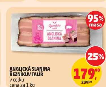 ANGLICKÁ SLANINA ŘEZNÍKŮV TALÍŘ v celku, 1 kg