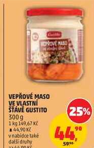 VEPŘOVÉ MASO VE VLASTNÍ ŠŤÁVĚ GUSTITO, 300 g