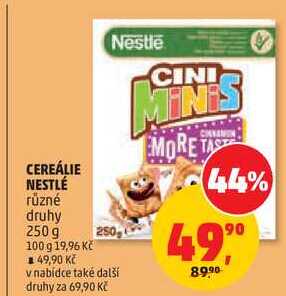 CEREÁLIE NESTLÉ různé druhy, 250 g