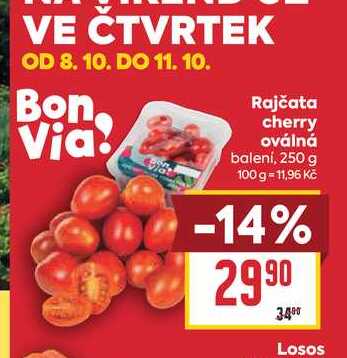 Rajčata cherry oválná balení, 250 g
