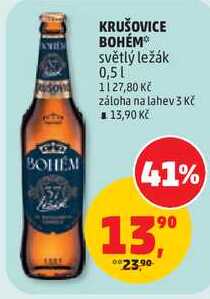KRUŠOVICE BOHÉM světlý ležák, 0,5 l v akci