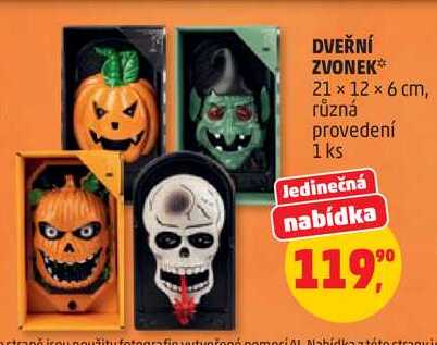 DVEŘNÍ ZVONEK 21 x 12 x 6 cm, různá provedení, 1 ks