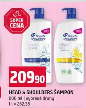 HEAD & SHOULDERS ŠAMPON 800 ml vybrané druhy 
