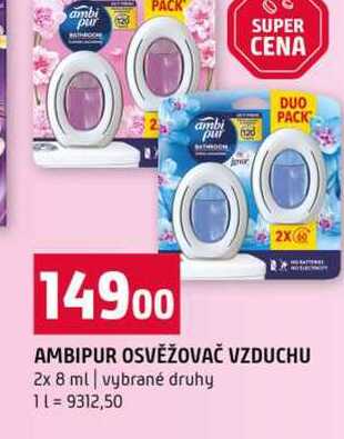 AMBIPUR OSVĚŽOVAČ VZDUCHU 2x 8 ml vybrané druhy