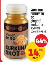 SHOT BIO PENNY TO GO ginger/ kurkuma, 150 ml