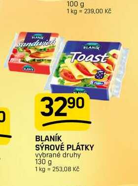 BLANÍK SÝROVÉ PLÁTKY vybrané druhy 130 g 