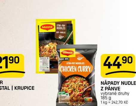 NÁPADY NUDLE Z PÁNVE vybrané druhy 185 g