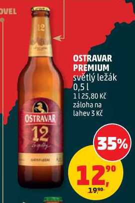 OSTRAVAR PREMIUM světlý ležák, 0,5 l