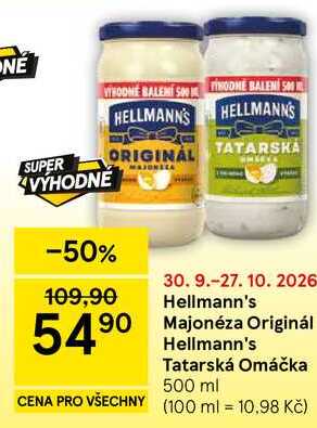 Hellmann's Tatarská Omáčka, 500 ml  