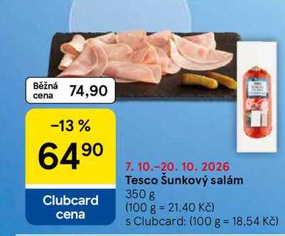 Tesco Šunkový salám, 350 g