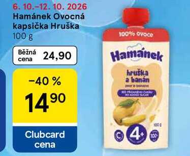 Hamánek Ovocná kapsička Hruška, 100 g