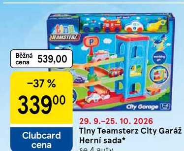 Tiny Teamsterz City Garáž Herní sada, se 4 auty 