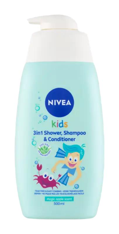 NIVEA Dětský sprchový gel a šampon 2v1, jablečná vůně, 500 ml