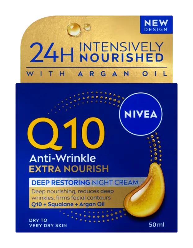NIVEA Výživný noční krém proti vráskám Q10, 50 ml
