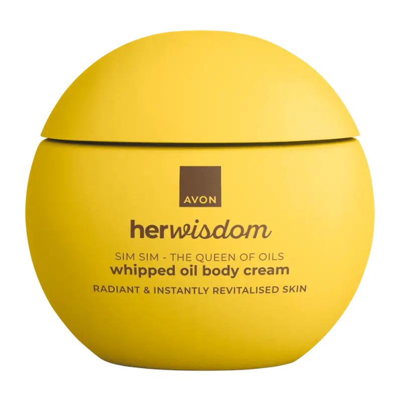 AVON Nadýchaný rozjasňující tělový krém Her Wisdom Sim Sim, 180 ml