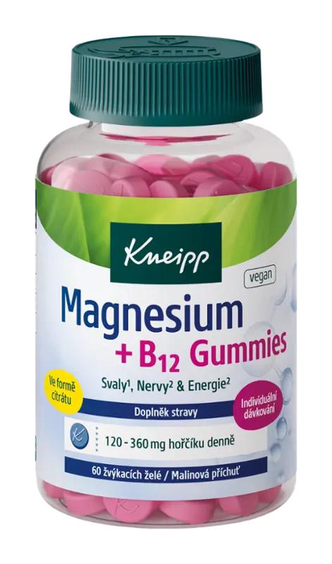 Kneipp Magnesium + B12 Gummies, doplněk stravy, 60 ks