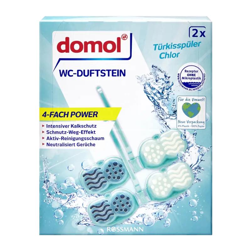 Domol WC blok 4v1 tyrkysový chlór, 96 g