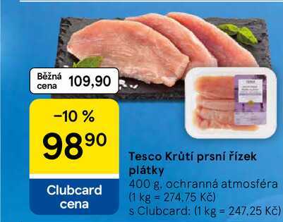 Tesco Krůtí prsní řízek plátky, 400 g 