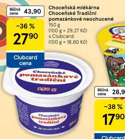 Choceňská mlékárna Choceňské Tradiční pomazánkové neochucené, 150 g 