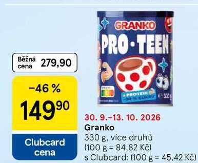 Granko, 330 g, více druhů