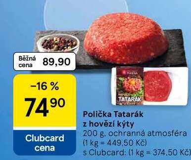 Polička Tatarák z hovězí kýty, 200 g 