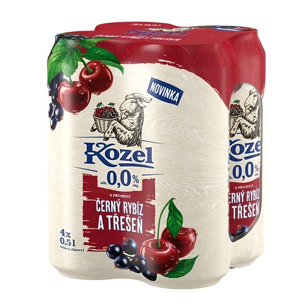 Velkopopovický Kozel Nealkoholické pivo Černý rybíz a Třešeň 4x500ml