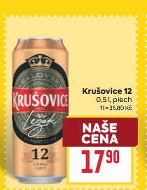 Krušovice 12 0,51, plech
