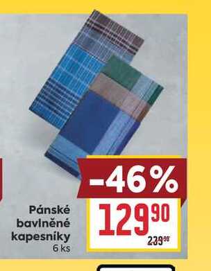 Pánské bavlněné kapesníky 6 ks