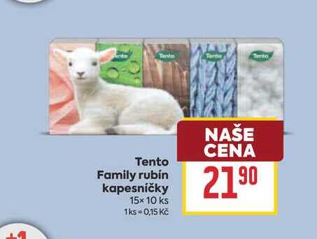 Tento Family rubín kapesníčky 15x10 ks 