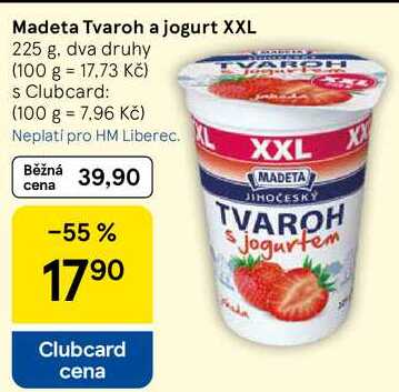 Madeta Tvaroh a jogurt XXL, 225 g, dva druhy