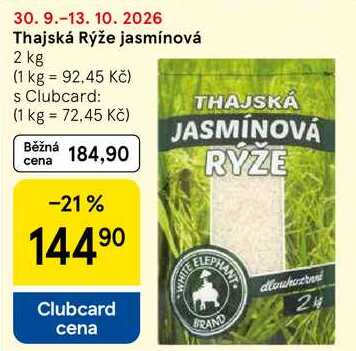 Thajská Rýže jasmínová, 2 kg
