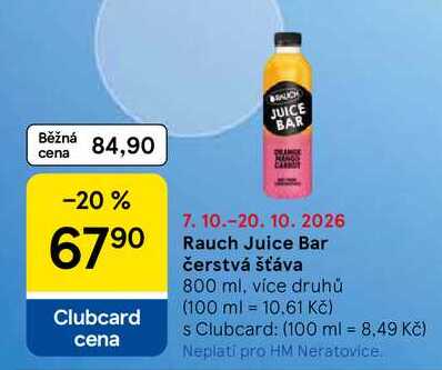 Rauch Juice Bar čerstvá šťáva, 800 ml, více druhů