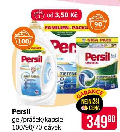 Persil gel/prášek/kapsle 100/90/70 dávek  