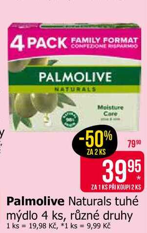 Palmolive Naturals tuhé mýdlo 4 ks, různé druhy 