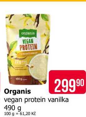 Organis vegan protein vanilka 490 g