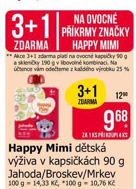 Happy Mimi dětská výživa v kapsičkách 90 g