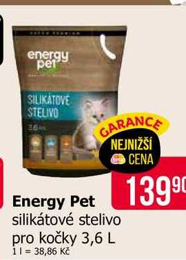 Energy Pet silikátové stelivo pro kočky 3,6 L 