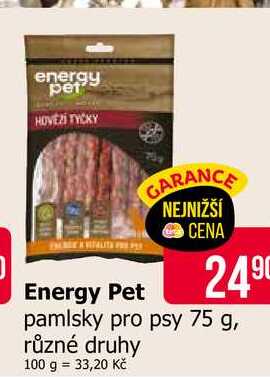 Energy Pet pamlsky pro psy 75 g, různé druhy