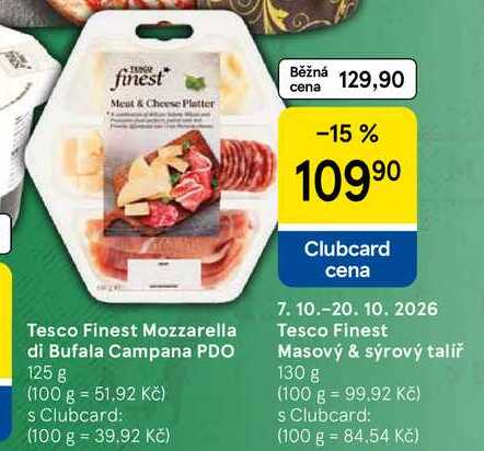 Tesco Finest Masový & sýrový talíř, 130 g  