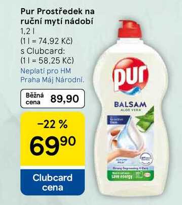 Pur Prostředek na ruční mytí nádobí, 1,2 l