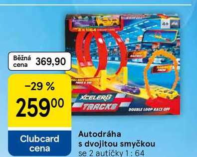 Autodráha s dvojitou smyčkou, se 2 autíčky 